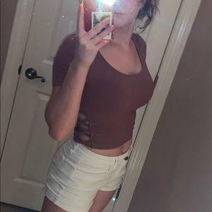 Rose Crop Top with Cut outs on the sides